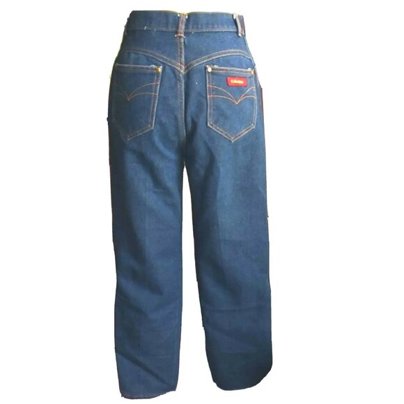 MOM JEANS 27x28 sz 12 Avg True Vtg 80s DISCO POCKET HIGH WAIST DENIM - Picture 3 of 7